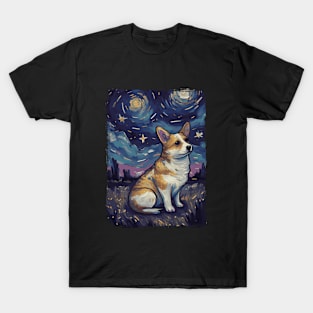 Corgi Starry Night T-Shirt